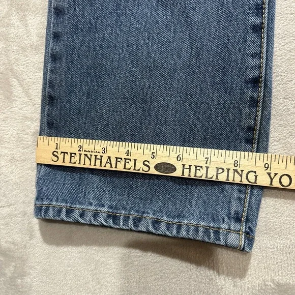 Levis 517 Mens Bootcut Jeans Size 32 Medium Wash Blue Denim Slim Fit - Picture 10 of 11